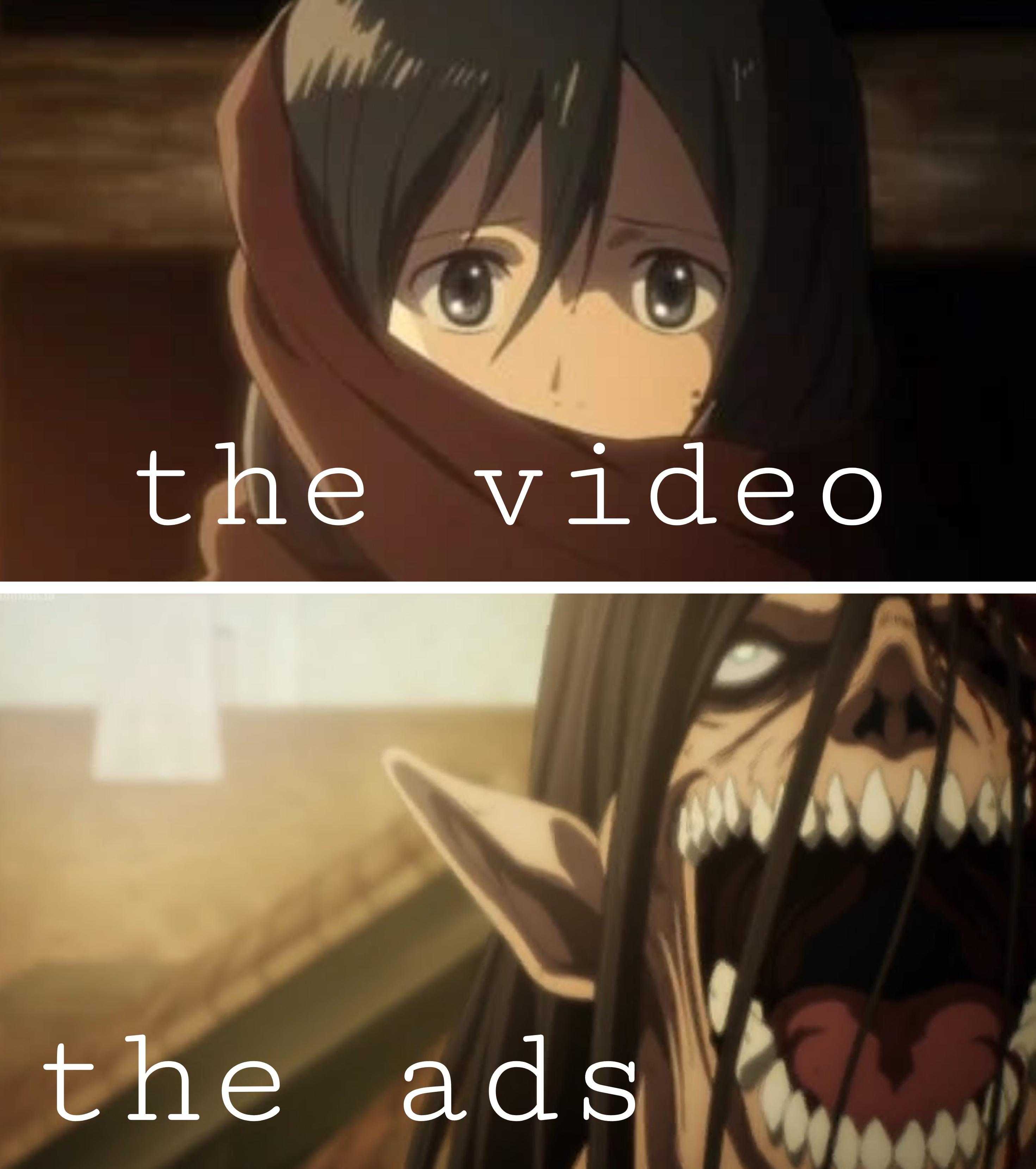 anime characters with the words the video the ads