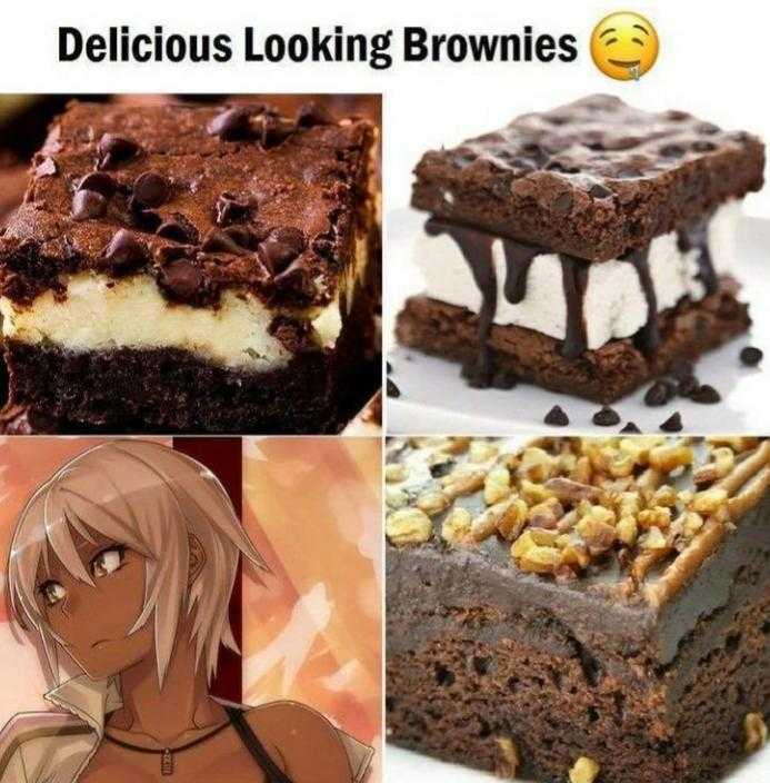 a close up of a plate of brownies with a woman in the background