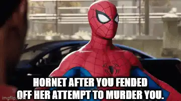 spider - man with a caption saying that he is not afraid to murder