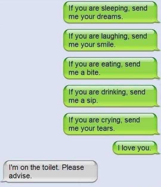 a close up of a text message from a person who is crying