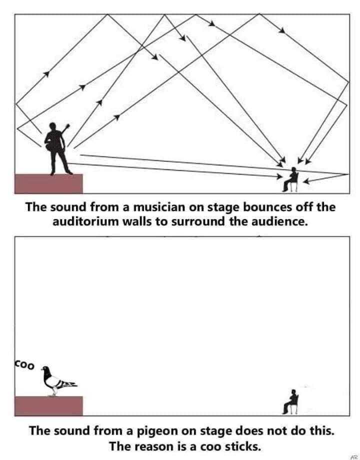 a cartoon drawing of a man standing on a stage with a guitar