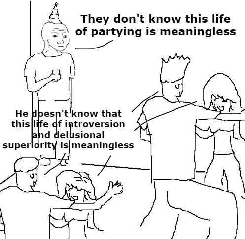 cartoon of a man and woman with a child in a party hat