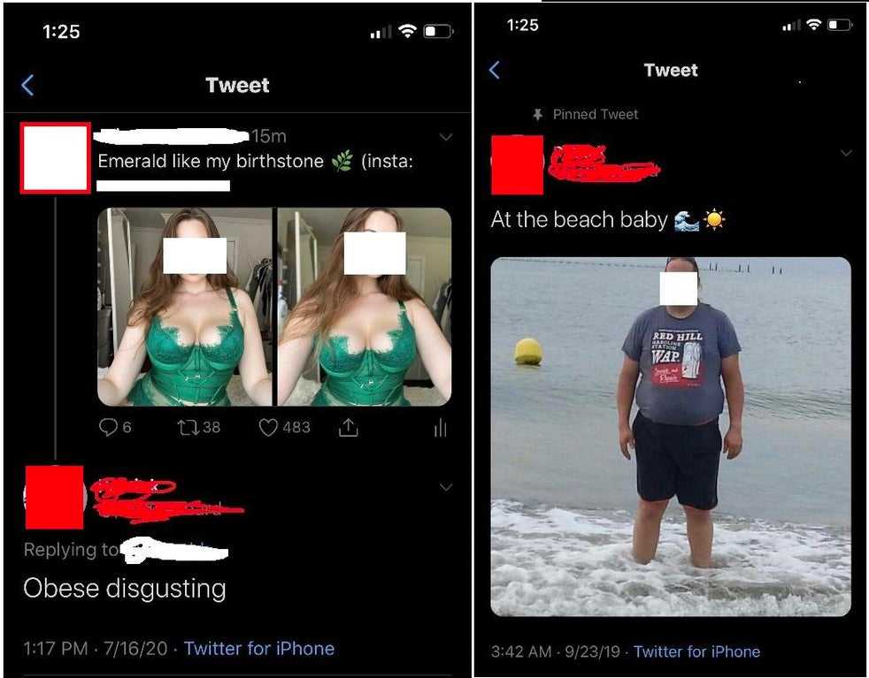 a close up of two pictures of a person in a bathing suit