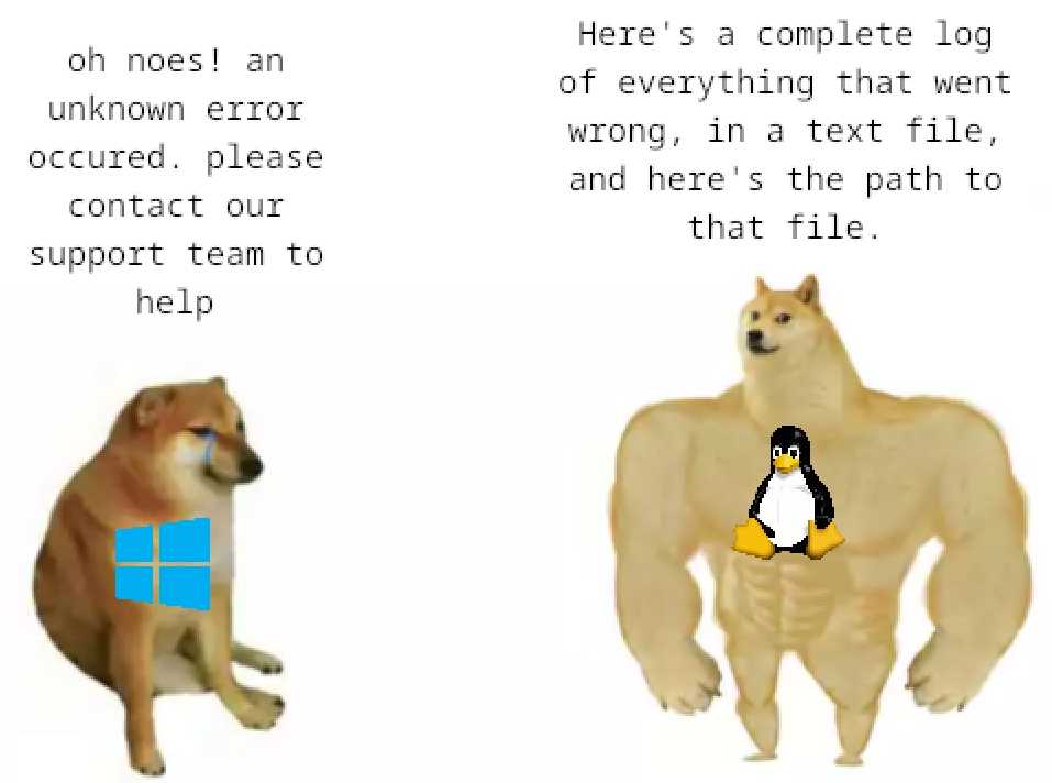 there is a picture of a dog and a penguin with a caption