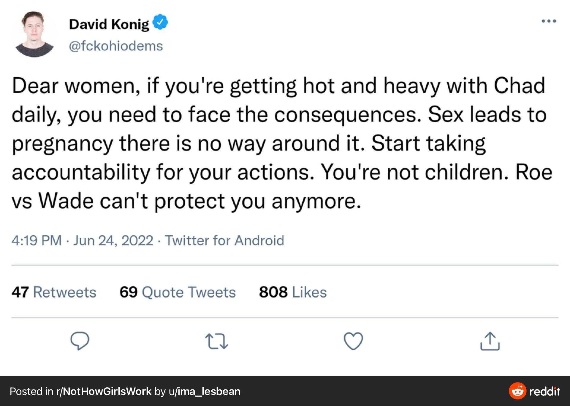 a twee message from david kohn about the death of a woman