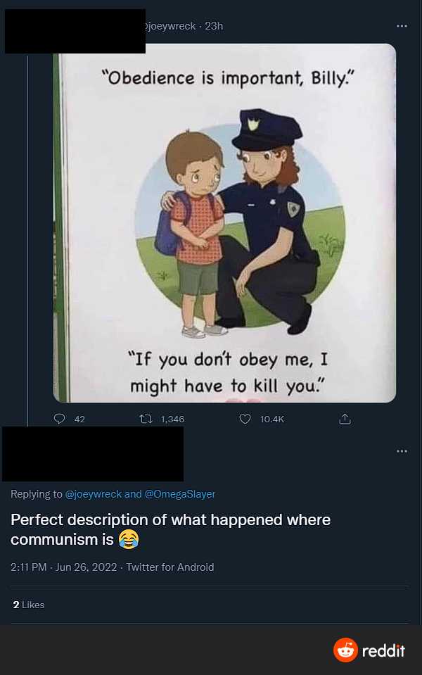 a screenshot of a cartoon of a police officer giving a child a hug