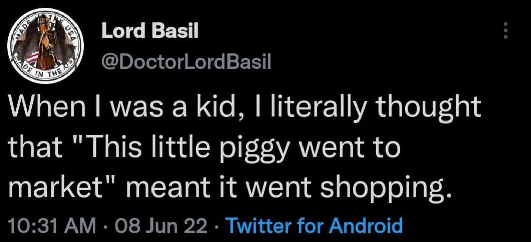 a tweet message from lord basil about the death of a kid