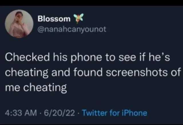 a tweet message from a woman who is on her phone