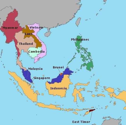 a map of the countries that are in asia