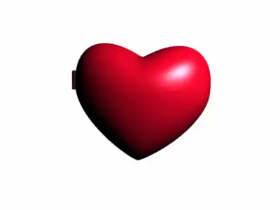 a close up of a red heart on a white background