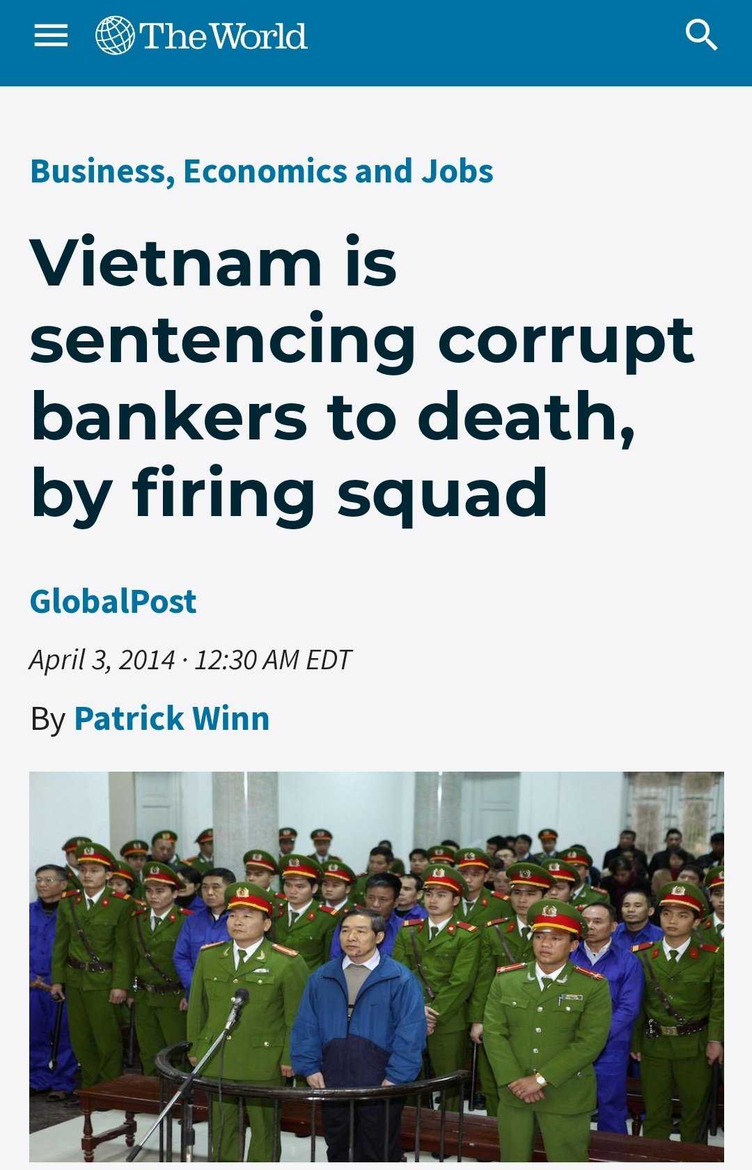 a screenshot of a newspaper article with a picture of a group of people in uniform