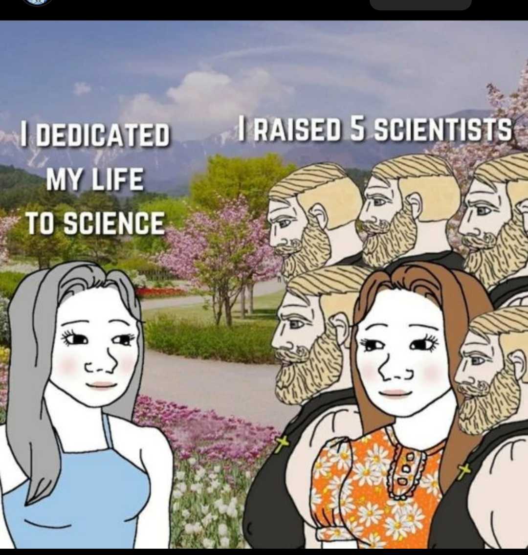 cartoon of a group of people with beards and a woman with a beard