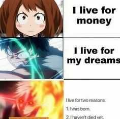 a picture taken from a meme of a girl with a sword and a text that reads live for money