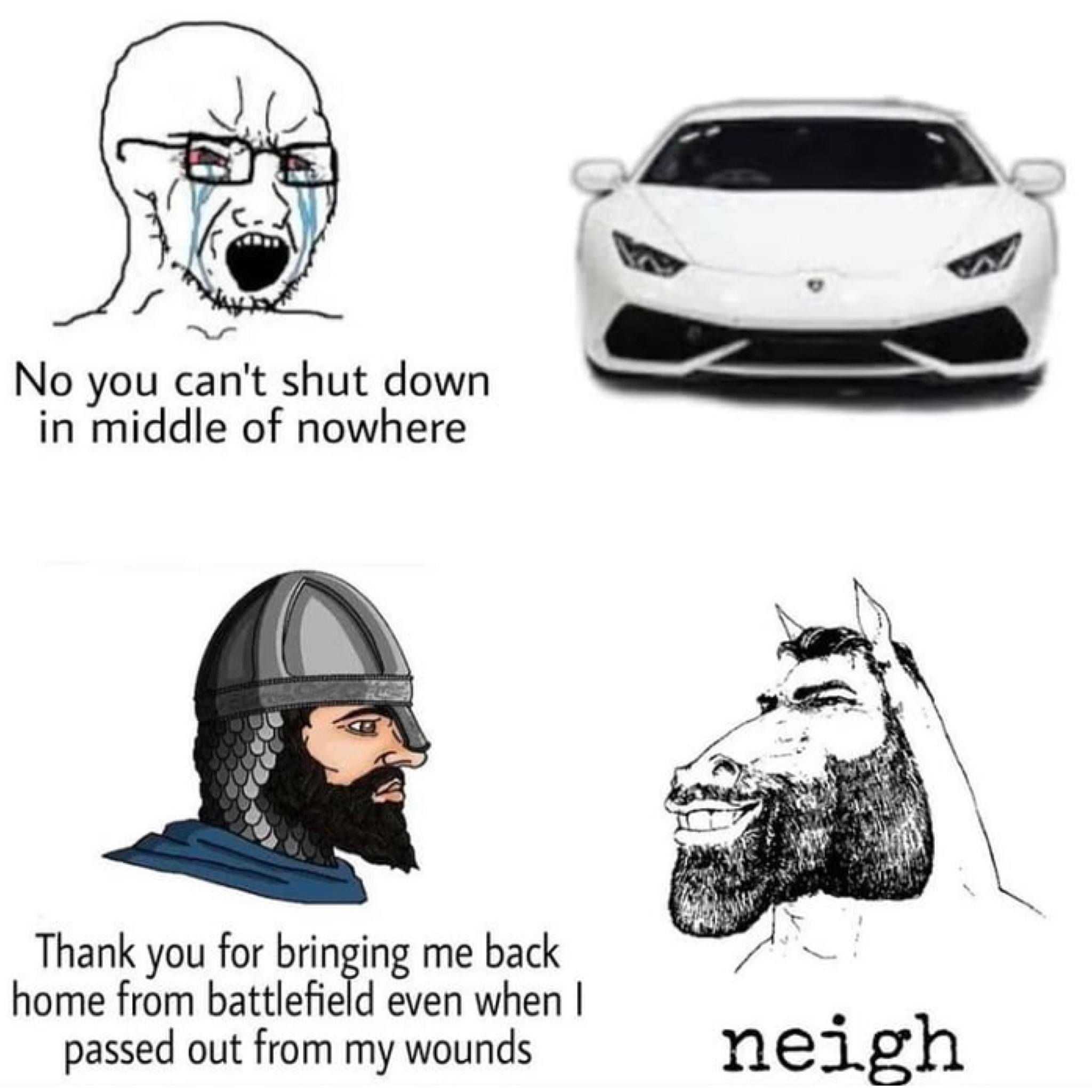 a cartoon picture of a car and a man with a beard