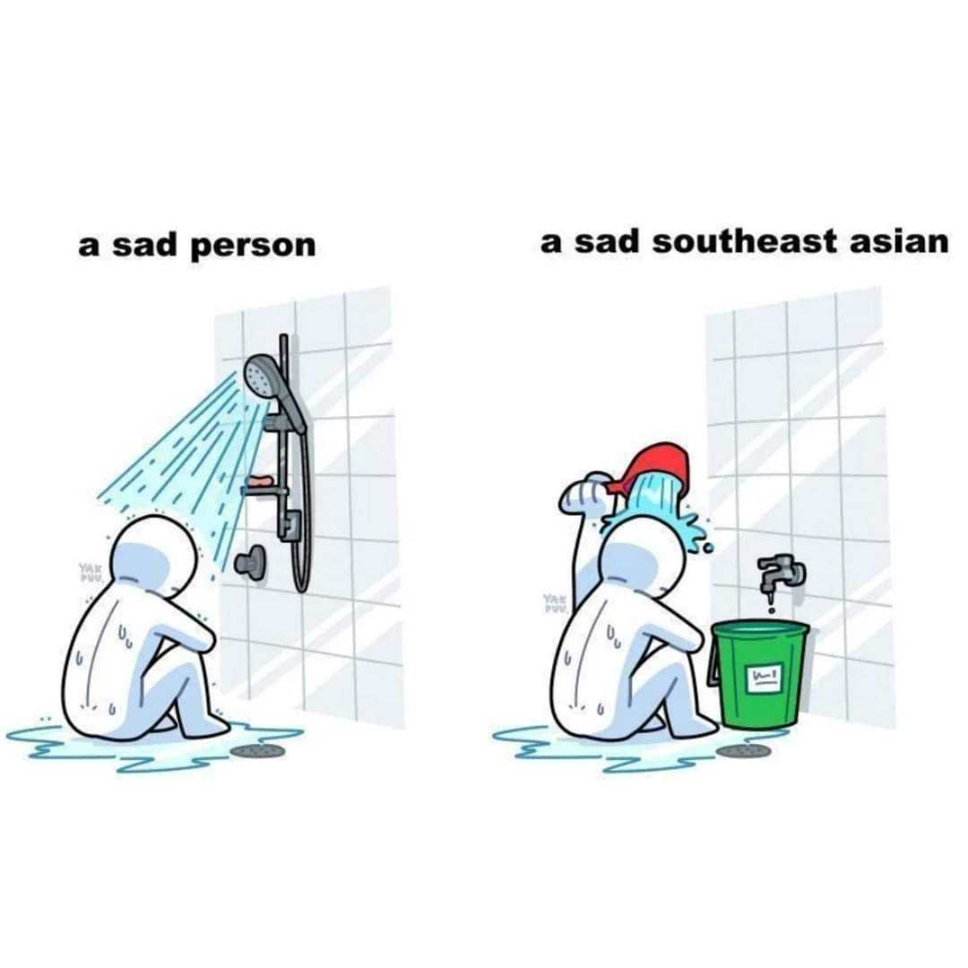 cartoon of a sad person and a sad southeast asian