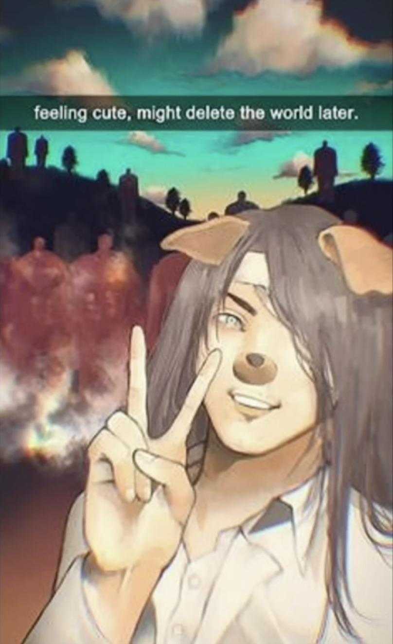 anime picture of a woman with a finger up in front of a picture of a man