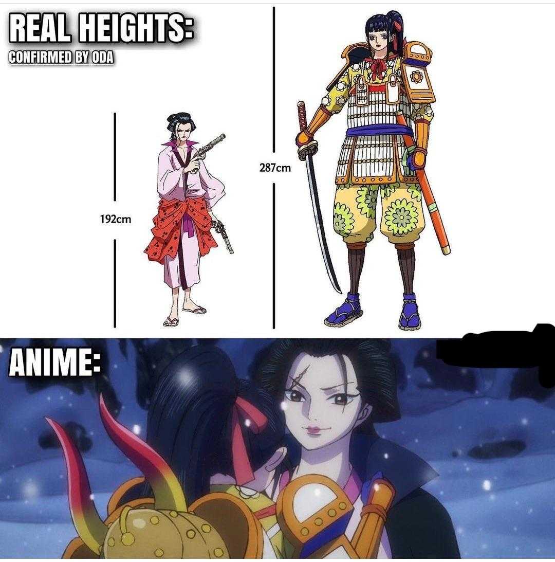 anime meme of a man in a samurai outfit and a woman in a costume