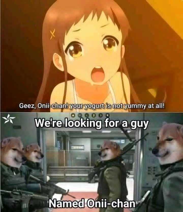 anime meme of a woman with a gun and a dog with a gun