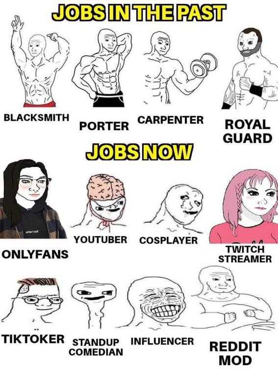 a cartoon picture of a bunch of people with different jobs