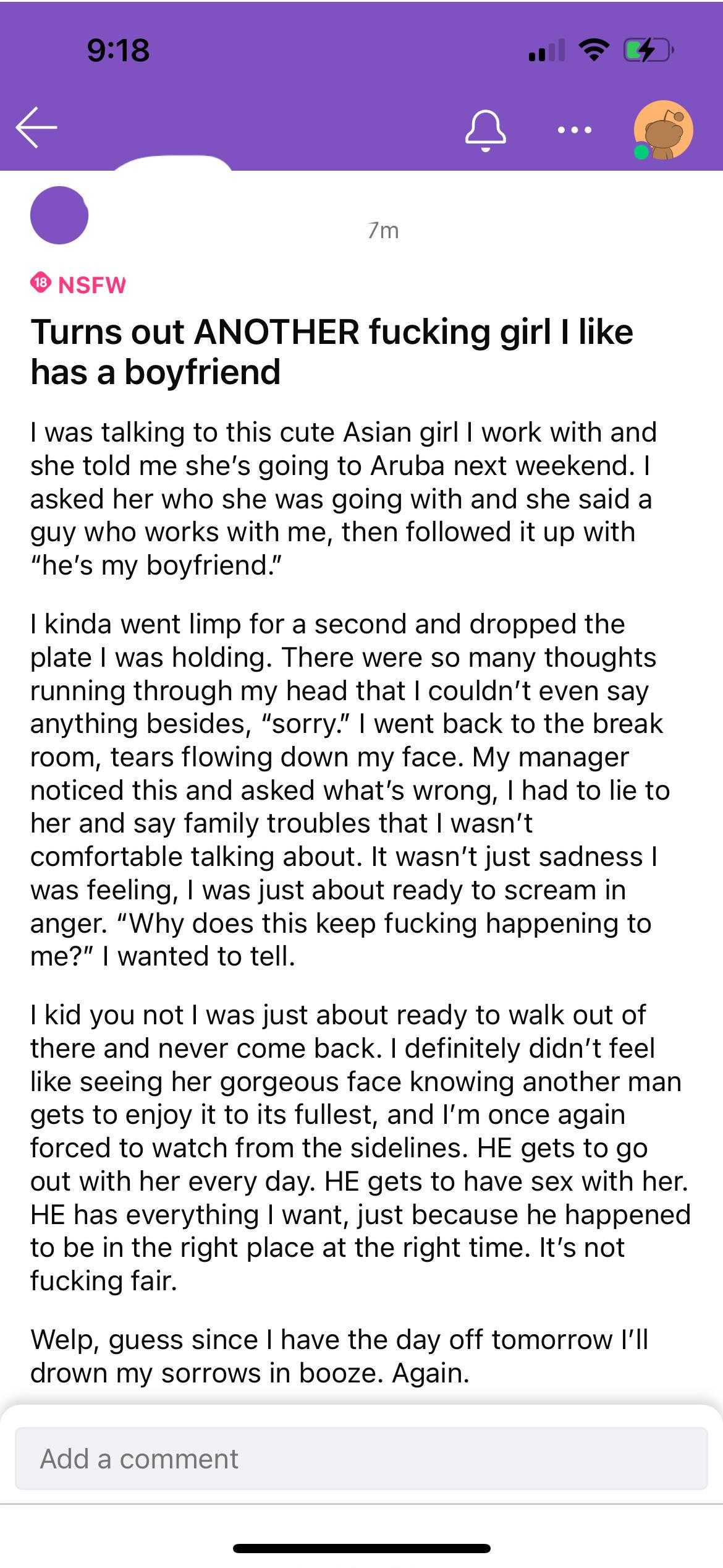 a screenshot of a text message from a woman about her boyfriend