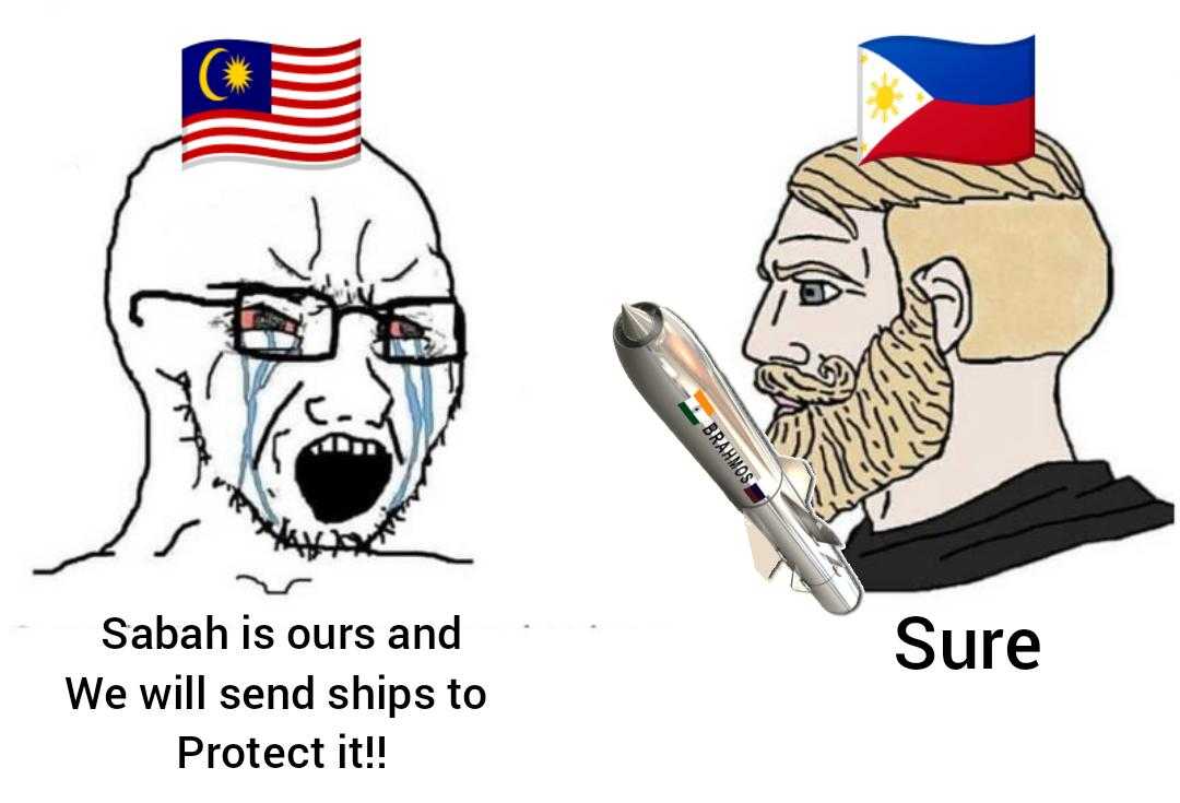 a cartoon of a man with a beard and a knife with a flag on it