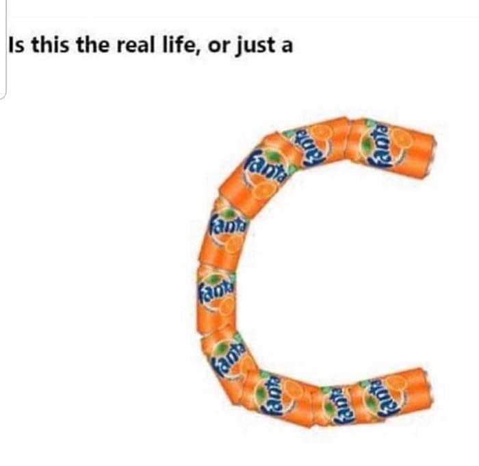 a close up of a letter c made out of orange soda