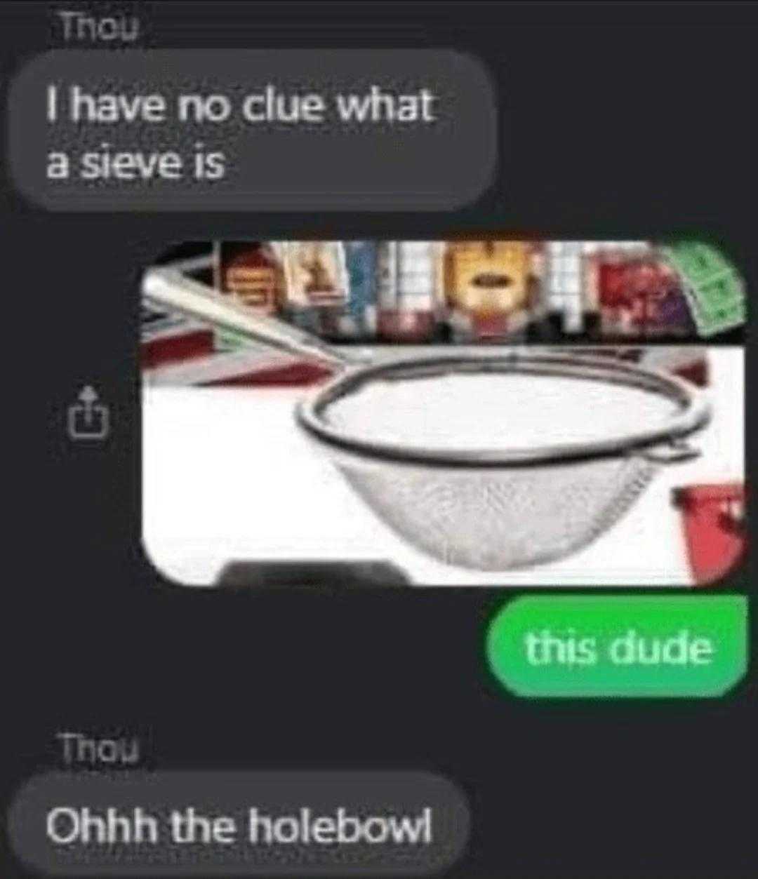 a close up of a text message with a bowl of food on it