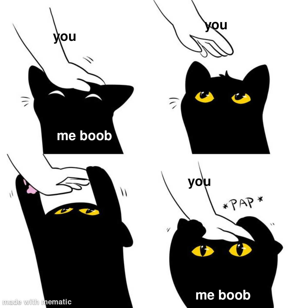 a cartoon of a cat with four different expressions on it