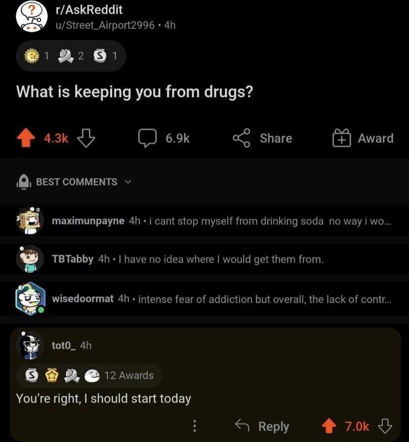 a screenshot of a text message from a person who is asking them to keep you from drugs