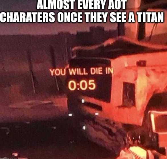 there is a sign that says almost every act characters once they see at titan