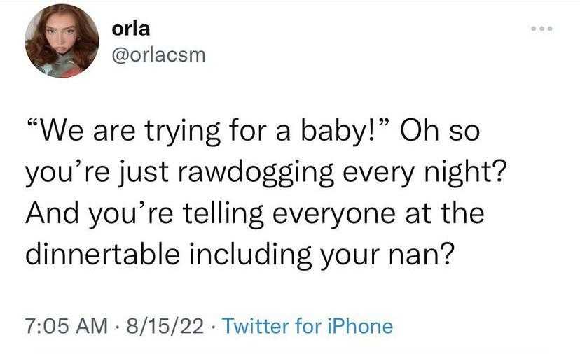 a woman is on twitter asking to her baby to be a baby