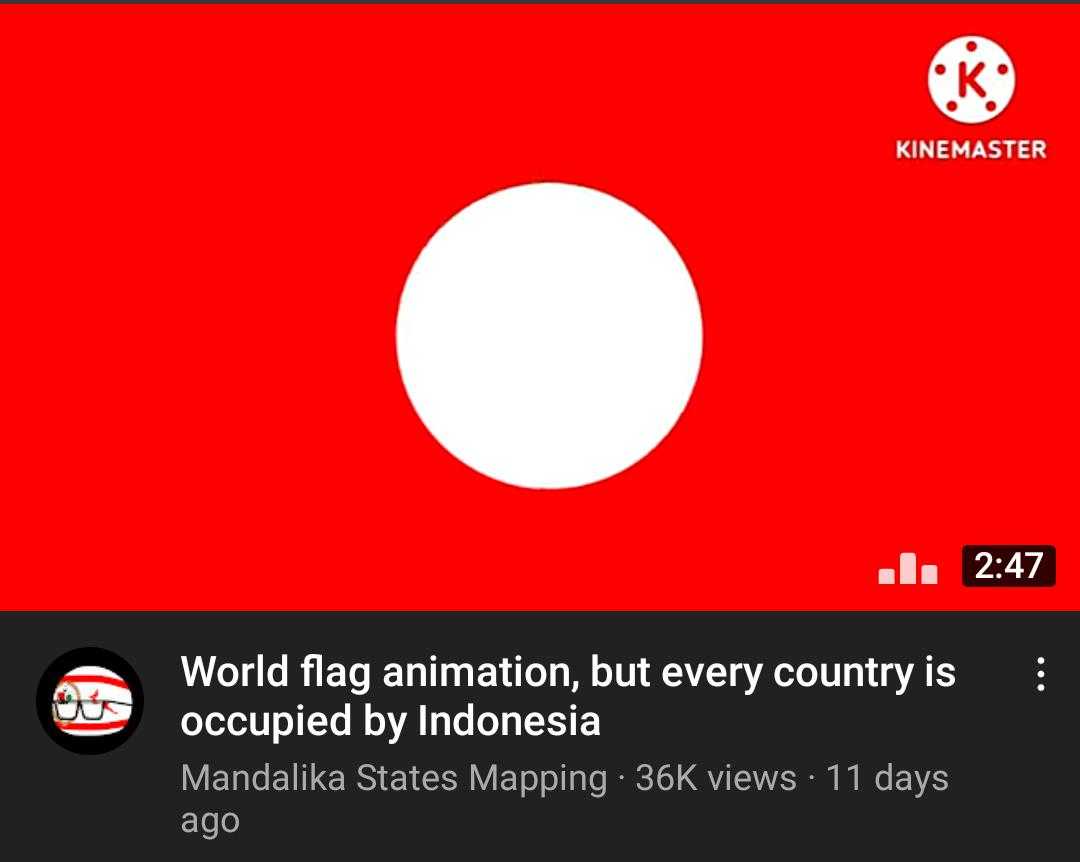 a red and white flag with a white circle on it