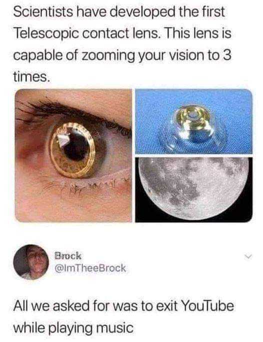 a close up of a person ' s eye with a picture of the moon in the background