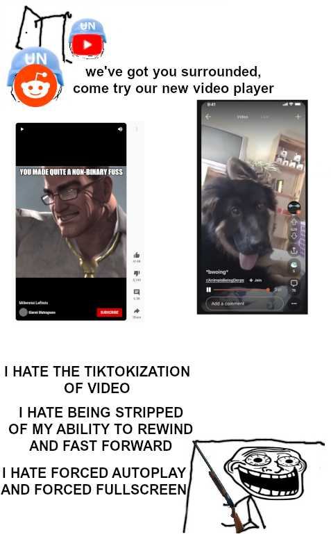 there are two pictures of a dog and a video player