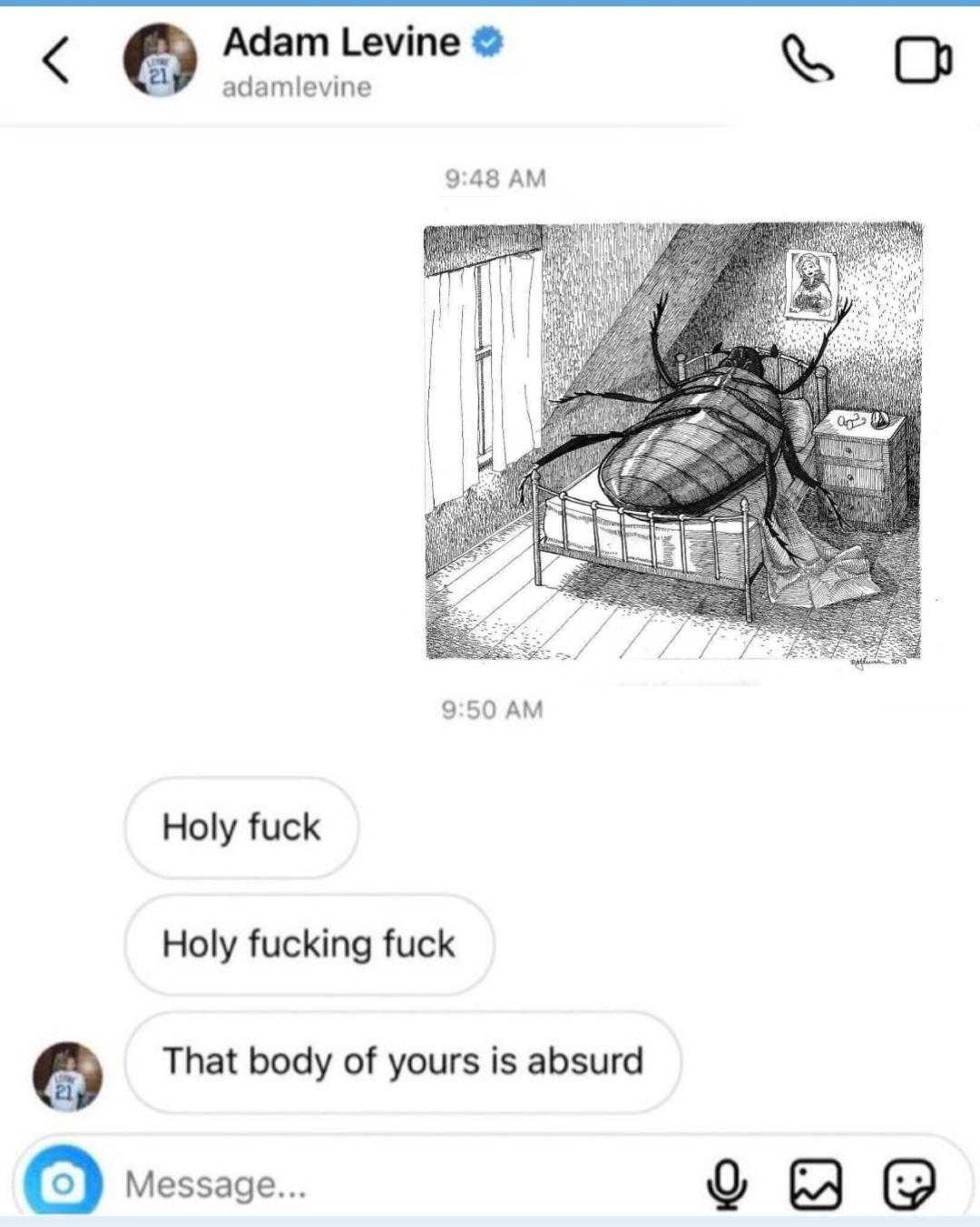 a screenshot of a text message from a guy who is about to get a spider