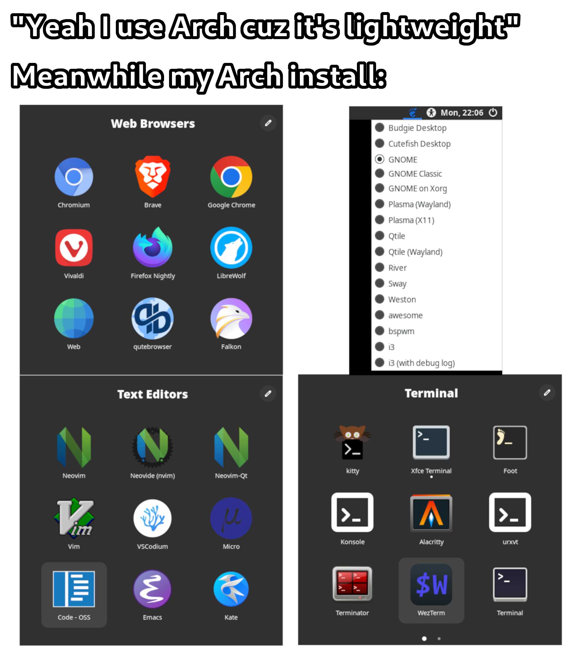 there are two screens of different apps with different icons