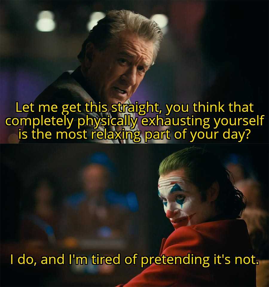 image of a man with a clown makeup and a quote