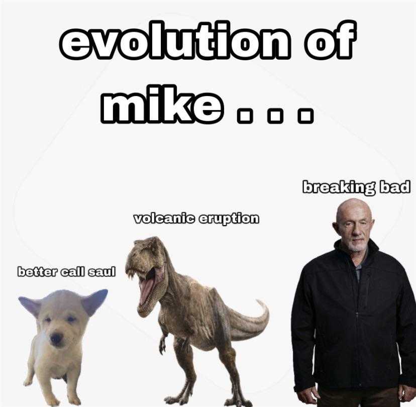 image of a man standing next to a dog and a t - rex