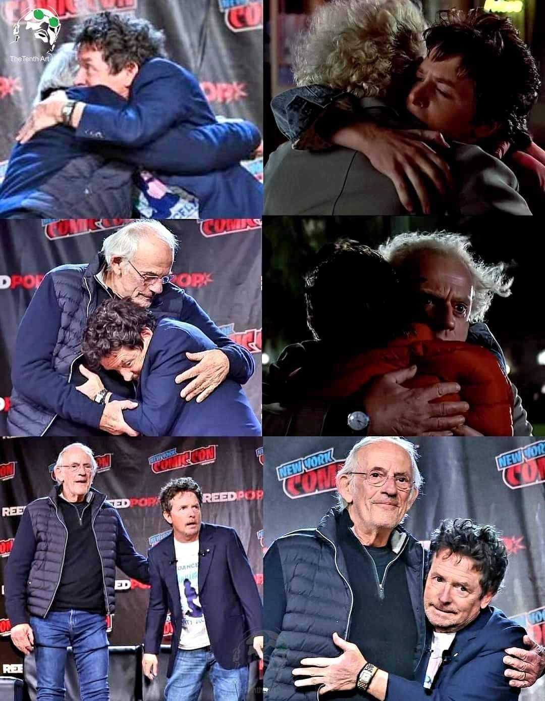 collage of photos of a man and woman hugging each other