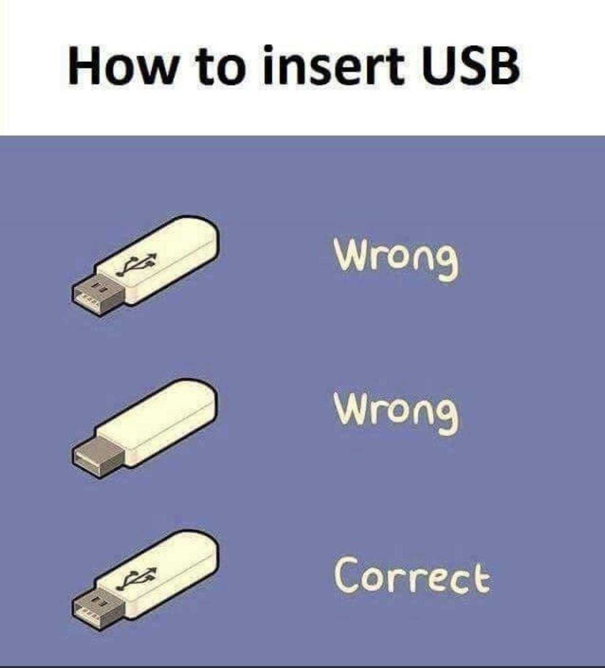 a close up of a usb drive with the words wrong wrong correct