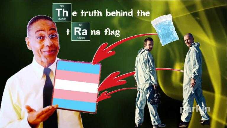 there is a man holding a box with a flag on it