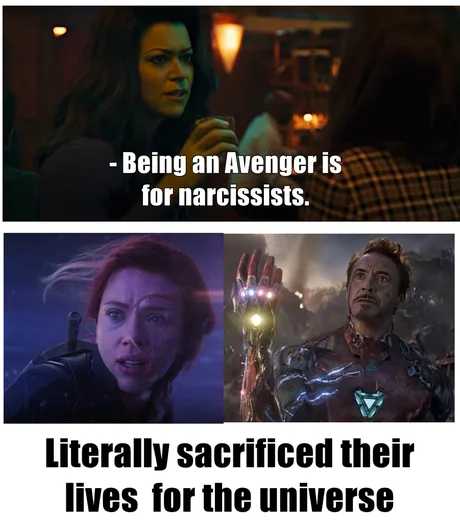 avengers memes about being an avenge is for narcissists literally sacrified their lives for the universe