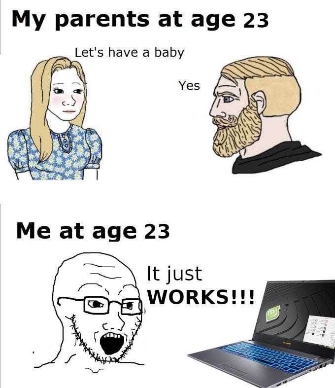 a cartoon drawing of a man and woman with a laptop