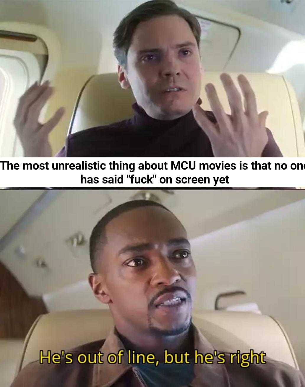 man on a plane with a caption of the moment he was about to get a movie