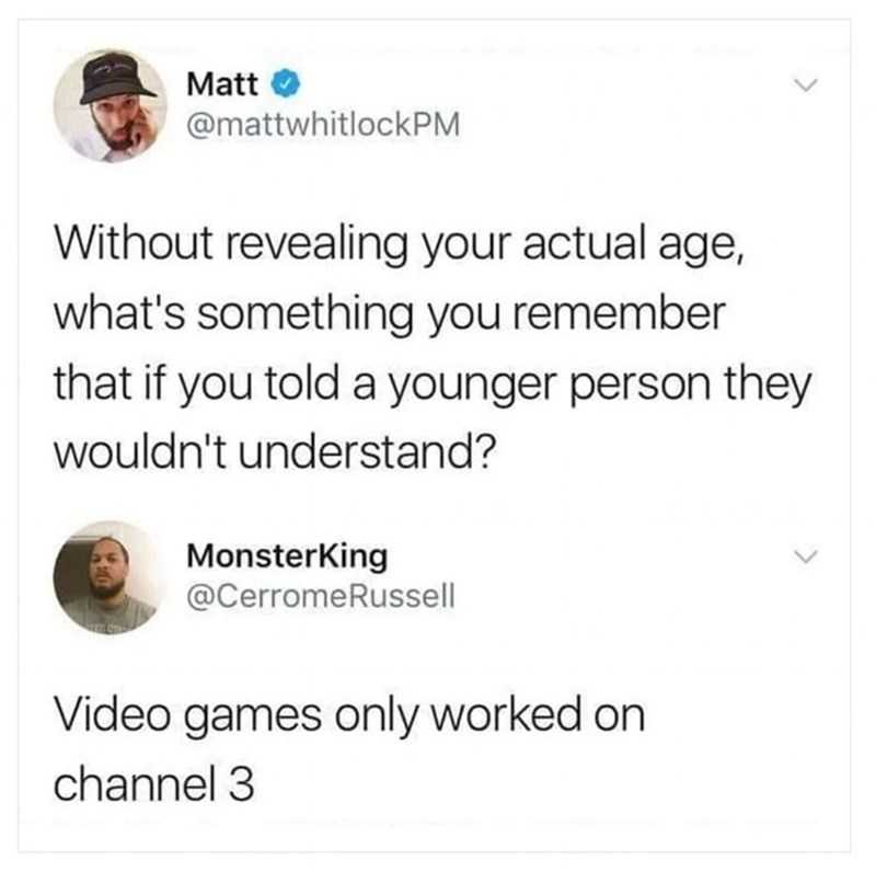 a tweet with a man in a hat and a video game on the screen