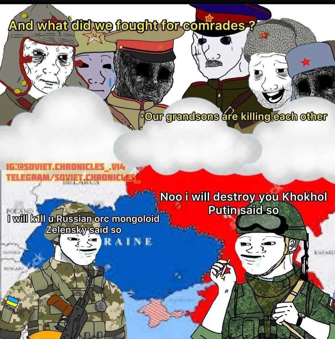 a cartoon picture of a group of soldiers with a map in the background