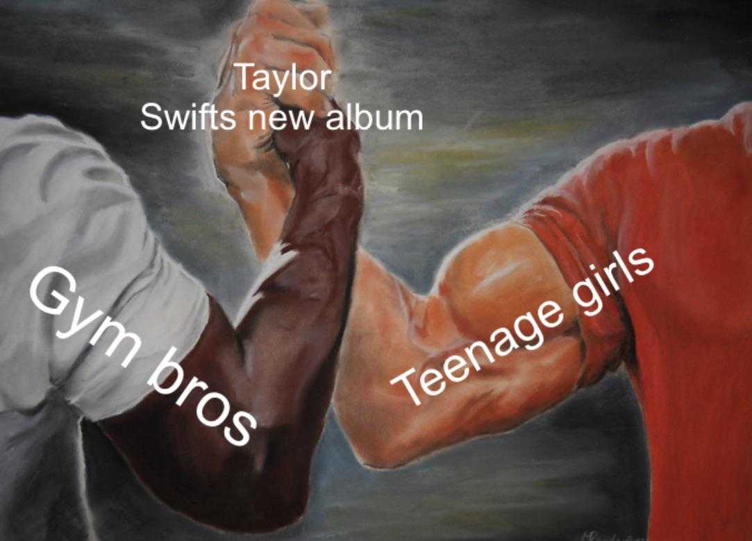 painting of two men arm wrestling each other with the words taylor swifts new album