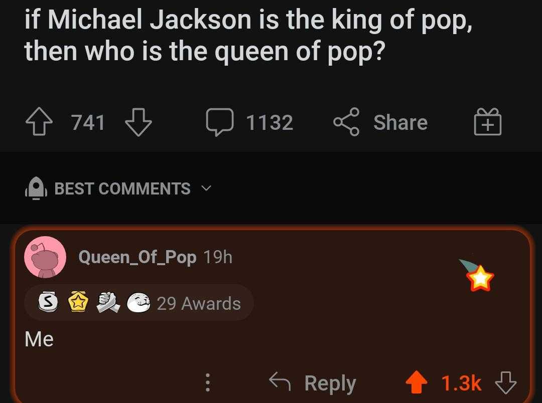 a screenshot of a twee with a text message about the king of pop