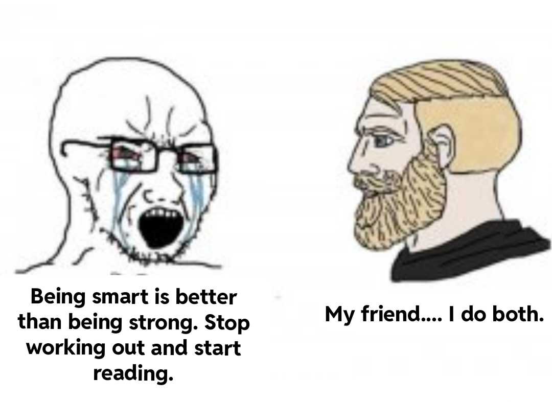 a cartoon of a man with a beard and glasses next to another man with a beard