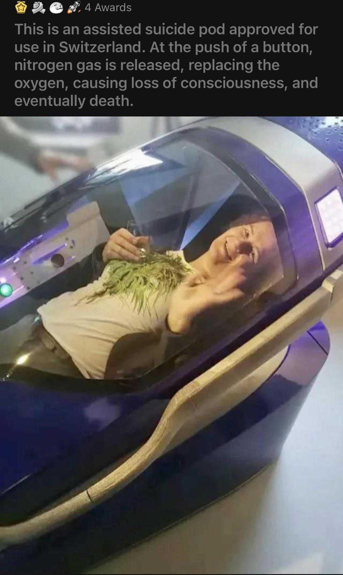 someone is sitting in a futuristic car with a plant growing out of it